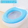 Pikkukuva 5 / 5: WC-istuimen pehmuste Vedenpitävä Pehmeä WC-istuimen peite Kestävä Lämmin Pehmeä Pehmuste Kylpyhuoneen WC:lle Uusi (sininen)