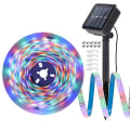 Miniatyrbilde 1 av 5: Solcelled RGB LED-lysstripe med 8 moduser, IP65, utendørs, 3 meter