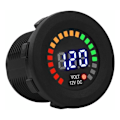 Miniatyrbild 1 av 5: 12V Digital Voltmeter med LED-display Vattentät DC Voltmeter Digital Rund Panel för Båt Fordon Motorcykel Lastbil ATV UTV Husvagn