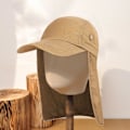 Miniatyrbillede 5 af 5: Toppet hat unisex åndbar pladsbesparende vaskbar foldbar bærbar baseball hat nakkebeskyttelse camping klatring hat til rejser（Army Green）