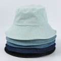 Miniatyrbillede 4 af 4: Solhat, Dame Bucket Solhat, Foldbar Udendørs Hurtigtørrende Hat, Vind- og Uv-resistent Hat (sort)（lyseblå）