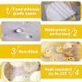 Miniatyrbild 3 av 5: Piao Bremerluft 100 st Dim Sum-papper 23 cm som bas för bambuångare, varmluftsfritöser, ångkokare Airfryer-foder, non-stick-belagt, runt bakplåtspapper Perfora