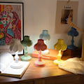 Miniatyrbilde 5 av 5: Macaron-farget liten bordlampe, studentsovesal, skrivebords-LED-nattlys, USB-oppladbar soveromsdekorasjon