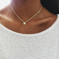 Miniatyrbillede 4 af 5: Hjerte Halskæde Kompatibel Kvinder Guld Farve Kort Kæde Hjerte Vedhæng Choker Halskæde Boho Smykker Gave