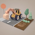 Miniatyrbild 2 av 5: Diy-byggfordon, demonterbara bilar, leksaker för barn, ingenjörsbilar, pedagogiska STEM-byggnader, present till pojkar och flickor (grävmaskin)