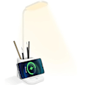 Miniatyrbillede 2 af 5: Led-skrivebordslampe med trådløs oplader, øjenvenlige skrivebordslamper til hjemmekontoret med penneholder, bordlampe med 3 lystilstande, 360 fleksibel svanehals, T