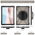 Miniatyrbilde 2 av 5: Unikt designet etui for Surface Pro 4/5/6/7/7+ med håndstropp, tastaturstropp (ingen tastatur), justerbart stativ, robust beskyttelsesetui, støtsikkert