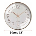 Miniatyrbild 2 av 5: MODOU 12 tum tyst väggklocka vardagsrum kök modern design väggklockor 30cm kvartsklocka hängande väggklocka (vit-rosguld).