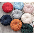 Pikkukuva 5 / 5: Sohvan heittotyynykoriste 3d kurpitsa pyöreä samet cushion sohvaan sänkyyn tuoliin lattiaan 15x15, vaaleanvihreä (15\"L*15\"W, vaaleanvihreä)