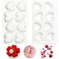 Miniatyrbilde 1 av 5: Hjerteformet sjokoladeform Multi Cube-form, silikonform for baking sjokoladekake og lage 3D håndlagde stearinlys (2 stk)