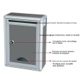 Miniatyrbild 2 av 3: Förslagslåda i aluminiumlegering, liten förslagslåda, klagolåda, donationslåda, rapportlåda, brevlåda, väggmonterad