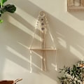 Miniatyrbild 1 av 7: Boho vägg hylla, handvävd blomkruka stativ, väggdekoration med tofsar, väggmontering för sovrum, balkong