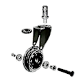 Miniatyrbilde 5 av 5: Kontorstol hjul erstatning hjul 4 stk Universal Fit Hardware Tregulv teppe 3 tommer