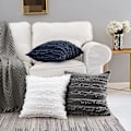 Miniatyrbilde 4 av 5: Hvite putetrekk til sofa og stoler, dekorative putetrekk i bomull og lin, 20 x 20 tommer, sett med 2