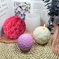Miniatyrbillede 5 af 5: Lysestøbningsform, non-stick, multifunktionel, roseblomstform, 3D silikone, aromaterapi