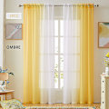 Miniatyrbillede 1 af 5: Gule Ombre Faux Linned Gardinpaneler Til Soveværelse Stue Stanglomme, 2 Tone Reversible Gradient Voile Semi Vindue Gardiner, Privatliv Og Lys Fil