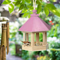 Miniatyrbild 4 av 5: Trähus för fåglar Vacker design med ihålig mitt Lätt att rengöra Inomhus hängande fågelhus för balkong park trädgård utomhus (rosa)