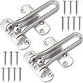 Miniatyrbild 1 av 5: (Silver, 2 Pack)Dörrförstärkningslås Spärr Svängstångslås för Hem Säkerhet Entrédörrslås för Barn Förtjockning Solid Aluminiumlegering