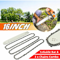 Miniatyrbild 3 av 4: 16'' svärd + 3 motorsågskedjor för STIHL 009 012 021 E180 MS180 MS190 MS250 HT70 Cisea