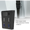 Miniatyrbild 4 av 5: Adapter Typ C Expansionsladdare 5 Port Usb Hub Dataöverföring Kompatibel För Ps5 (1st, Svart)