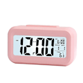 Miniatyrbild 2 av 5: Rosa digital väckarklocka sängbord, LED-displayklockor med justerbar snooze 12/24 timmar, temperatur, datum, timer, ljusstyrning bärbara väckarklockor för sovrum, hem, kontor