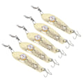 Miniatyrbilde 3 av 5: LED Fiske Lokke Lys - 5PCS Rustfritt Stål Flasher Agn med Gull LED Lys for Fiske Tilbehør