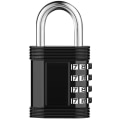 Miniatyrbilde 1 av 4: Kombinasjonslås 4 siffer, skaplåser for gymskap (svart), skoleskap, skap, lås med tallkode. Værbestandig for dør, skur, gjerde, pute