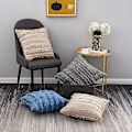 Miniatyrbilde 3 av 5: Set med 2 svarte putetrekk Rustikk lin dekorative firkantede pynteputer 16x16 tommer for sofa sofadekorasjon