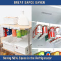 Miniatyrbilde 2 av 5: Hengende stabelbar boksdispenser for kjøleskap, brusboksarrangørstativ for pantry, fryser, kjøkken, stabelbar drikkevareholder
