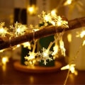 Miniatyrbild 1 av 4: Batteridrivna snöflinga julgransljus 7m 60LED med fjärrkontroll för DIY-festdekorationer (varmvit??)