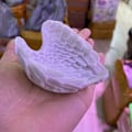 Miniatyrbillede 4 af 5: Harpiks Krystalbold Base Fjer Ving Kunsthåndværk Ornamenter Kurv Sort