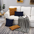 Miniatyrbilde 3 av 5: Marineblå putetrekk, sett med 2, marineblå 16 x 16 dekorative rutete putetrekk for 16 tommers sofa, sofa, sengputer
