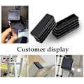 Miniatyrbild 5 av 5: 20-pack svarta rektangulära ändkåpor i plast för bord, stol, rörben (38 mm x 13 mm)