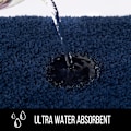 Miniatyrbilde 4 av 5: 24\" x 16\" Sklisikker, slitesterk og myk baderomsmatte, maskinvaskbar absorberende mikrofiber badematte, mørkeblå