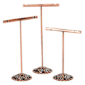 Miniatyrbild 1 av 5: Bärbar örhänge smycken display rack metall stud halsband arrangör prydnad T-bar hängare skyltfönster