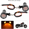 Miniatyrbild 5 av 5: Metallkropp Retro Galler Motorcykel Blinkers LED Bromsljus Strobe Lampa (Svart)