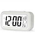 Miniatyrbild 1 av 5: Digital väckarklocka, LED-väckarklocka med temperatur, snooze-funktion, 12/24H-konvertering, kalender, för sovrum, kontor, kök (batteridriven)