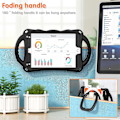 Miniatyrbilde 4 av 5: Nytt kattedesign deksel for iPad Mini 1/2/3/4/5 med skulderstropp, to håndtak, 360 roterende stativ, støtsikker design（svart oransje）