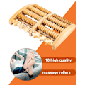 Miniatyrbillede 5 af 5: Træfodmassagerulle Plantar Refleksologi Enhed Afslappende Fodmassager 2x5 Hjul Refleksologi Værktøj Fodmassage Enhed Rulle Til Hele Kroppen Re