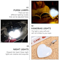 Miniatyrbillede 4 af 5: Punge lys sensor håndtaske LED lys hjerteform pung lys (1 stk, hvid)