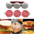 Miniatyrbillede 3 af 5: DIY One Out Three Hamburger Patties Press Form Køkken Hamburger Kød Press