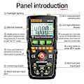 Miniatyrbillede 2 af 5: Digitalt voltmeter, amperemeter, ohmmeter, multimeter, spænding AC DC tester meter (sort)