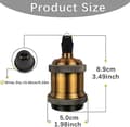 Miniatyrbilde 3 av 3: E27 lampeholder. Vintage pendellampe. Solid keramisk adapter. 6 stk messingfatninger