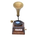 Pikkukuva 1 / 5: 1:12 Nukkekoti Dekoraatio Tarvikkeet Nukkekoti Kompakti Retro Fonografi PhonogramBrown