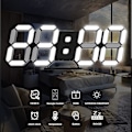 Miniatyrbillede 2 af 5: 3D LED Digital Væg Ur - Stor Lysende Alarm Ur - Lydløs Snooze Funktion - Justerbar Lysstyrke - 12/24 Timers Dato/Temperatur Display - Kontor Køkken