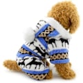Miniatyrbillede 5 af 5: Varmt kæledyr sweater hund hættetrøje turtleneck sweater hvalp kat hætte bomuld varm （Blå S）
