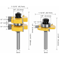 Miniatyrbild 2 av 5: 8mm skaft matchande not och spont frässet 3 spår T-form träskärare träbearbetningsverktyg (8mm)