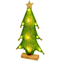 Miniatyrbild 1 av 5: Julgran med ljusslinga Juldekorationer, minijulgran bord med julklappar, gröna juldekorationer
