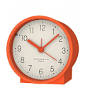 Miniatyrbild 1 av 5: Batteridriven analog väckarklocka, tyst, icke-tickande, ökande pip, snooze (orange)