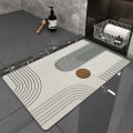Pikkukuva 2 / 5: Luistamaton kylpymatto, imukykyinen lattiamatto 40 x 60 cm, pehmeä ja mukava suihkumatto, piimaamattomatto, harmaa